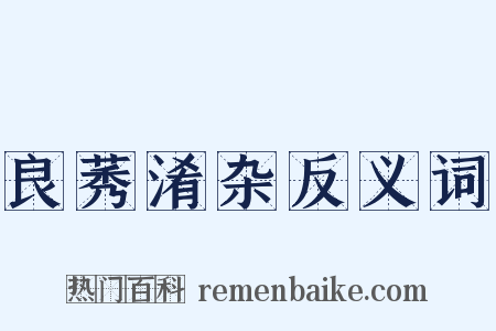 良莠淆杂反义词是什么意思的图片